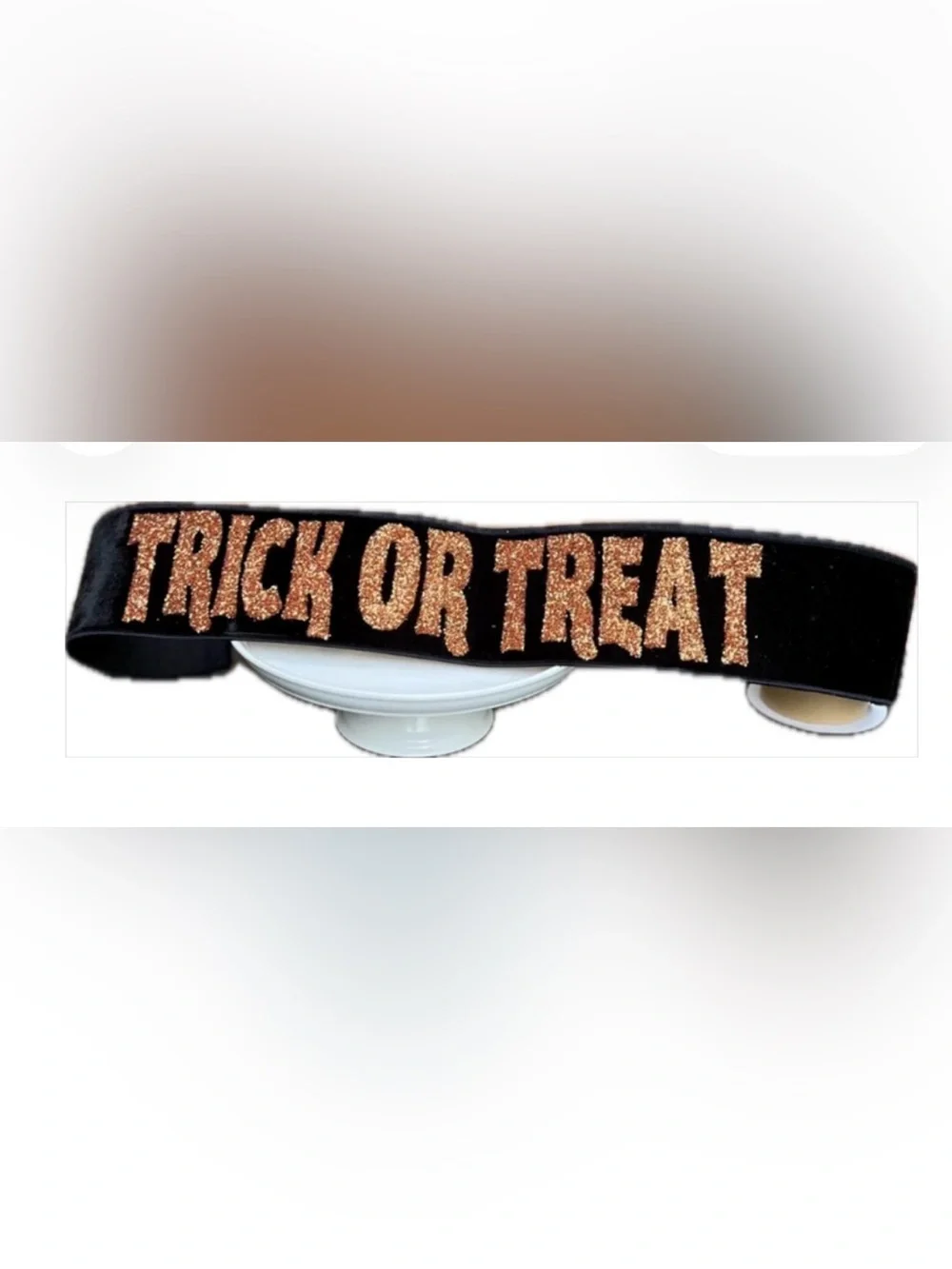 Huge Black Velvet 'Trick or Treat' Garland with Sparkling Orange Glitter Letters